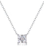 Radiant cut square moissanite pendant in sterling silver