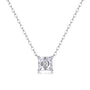 Radiant cut square moissanite pendant in sterling silver