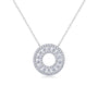 Round moissanite halo pendant with total weight one carat 
