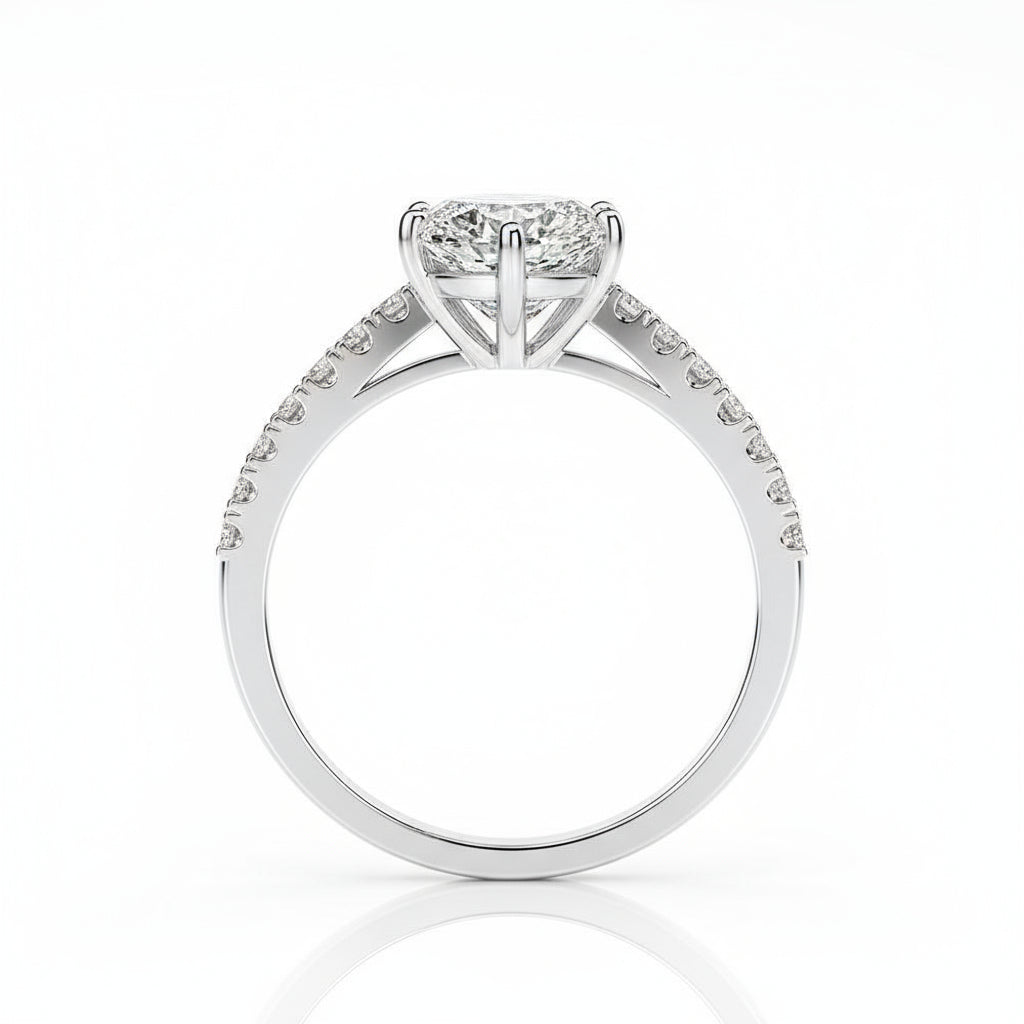 Leila 1CT Marquise Pave ring Prism and Pearl on a white background