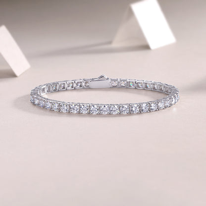 Luìsa Classique Tennis Bracelet Moissanite Prism and Pearl 