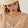 Lumiere Bezel Y Necklace in yellow gold over sterling silver by Prism & Pearl, view 2
