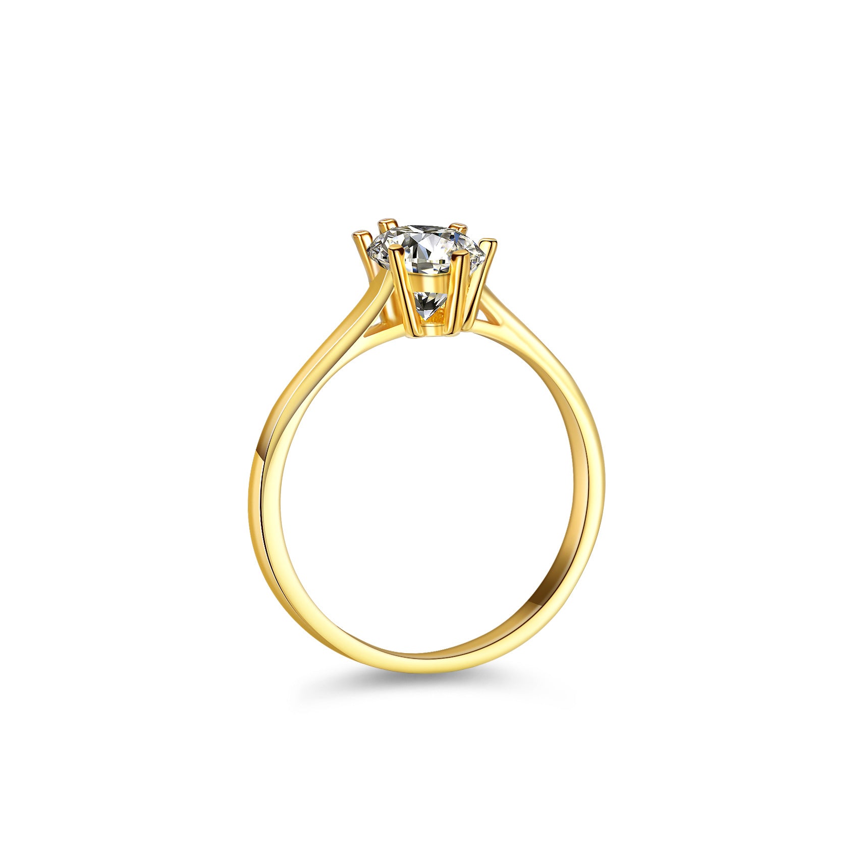 Marquise Moissanite ring  solitaire sideways facing up on white background