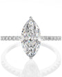 Leila Marquise Pave Ring, marquise moissanite ring with pavé band by Prism & Pearl, view 1