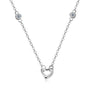 Mila Linked heart pendant with bezel set moissanite accents in sterling silver