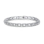Moissanite baguette bacelent in chain design with pave rectangles around Baguettes