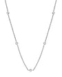 Angelina Five Stone Bezel Necklace, five stone bezel set moissanite necklace by Prism & Pearl, view 1