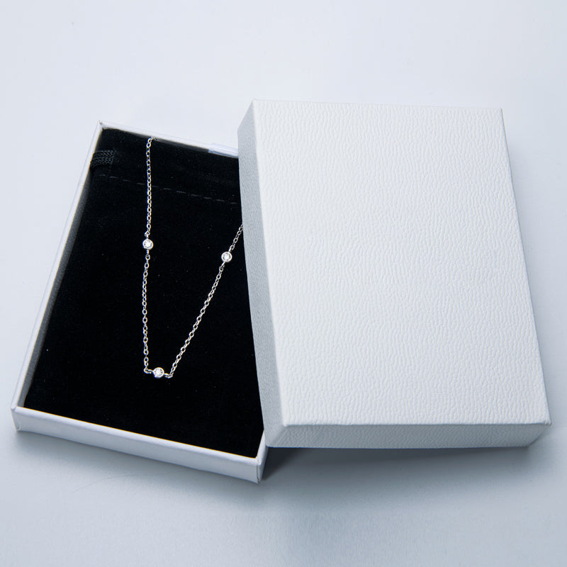 Angelina 5 Stone Bezel Set Necklace