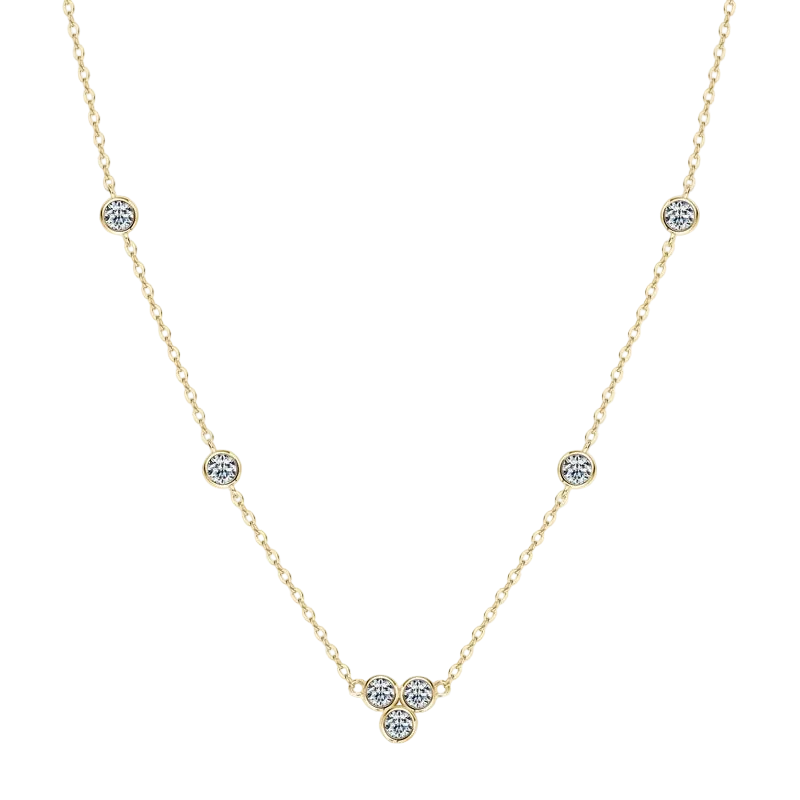 Penelope Five Stone Bezel Necklace