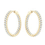 Rose Statement Hoops in yellow gold over sterling silver by Prism & Pearl, view 1