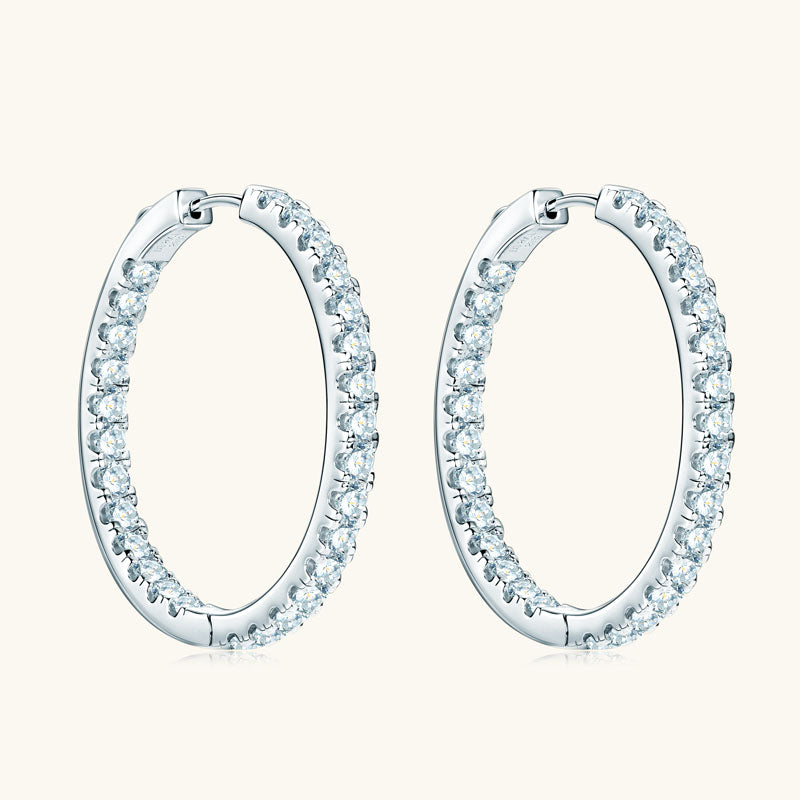 Rose Statement Hoops, statement moissanite hoop earrings by Prism & Pearl, view 2