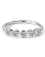 Seraphina 5 stone bezel set silver moissanite Ring prism and pearl