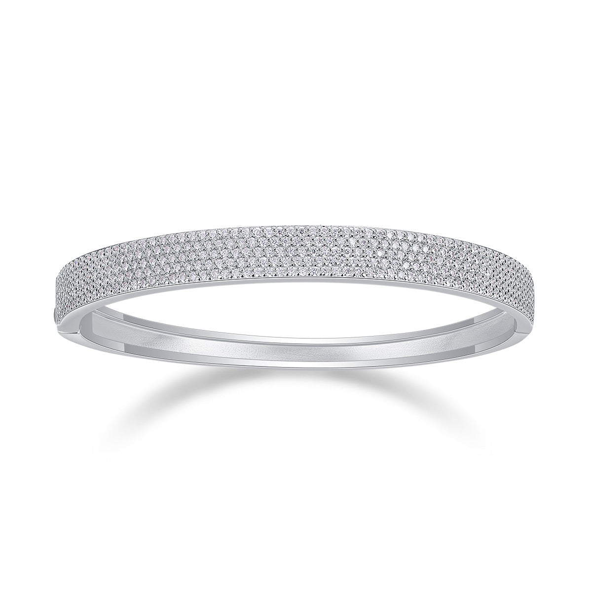 Isla Five Row Pave Bangle, five row pavé moissanite bangle by Prism & Pearl, view 2