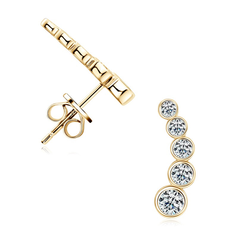 Five Stone Bezel Set by Prism & Pearl, yellow gold view 5