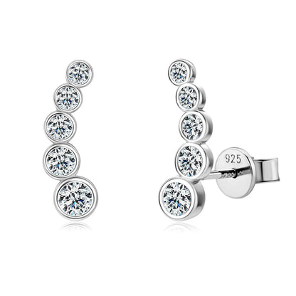 Zélie 5 Stone Bezel Set Moissanite Stud Earrings