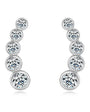 Zelie Five Stone Bezel Studs, five stone bezel set moissanite stud earrings by Prism & Pearl, view 1