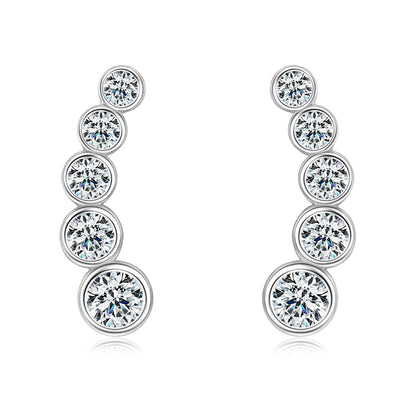 Zélie 5 Stone Bezel Set Moissanite Stud Earrings
