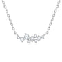 Celeste Cluster Necklace in platinum-finish sterling silver with moissanite
