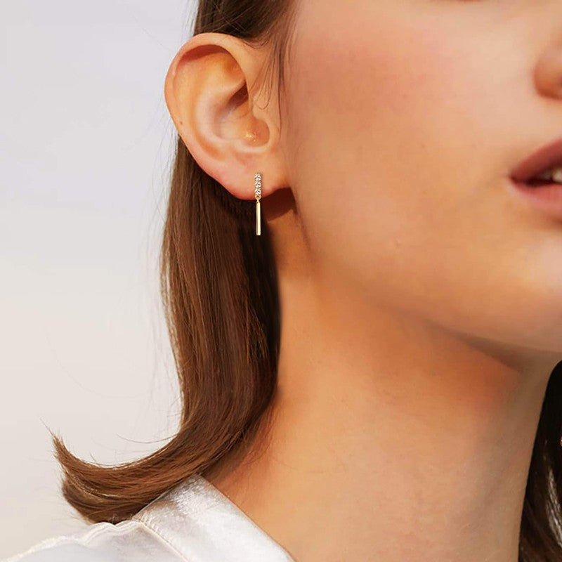 Ella Mismatched Bar Earrings, view 6