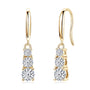 Esther Three Stone Drop Earrings, view 2