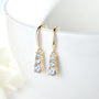 Esther Three Stone Drop Earrings, view 4