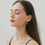 Esther Three Stone Drop Earrings, view 6