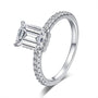 Illana Emerald Cut Hidden Halo Ring