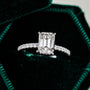 Illana Emerald Cut Hidden Halo Ring, view 2