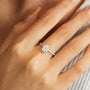 Illana Emerald Cut Hidden Halo Ring, view 3