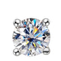 Single Julienne four prong moissanite stud earring, sold individually