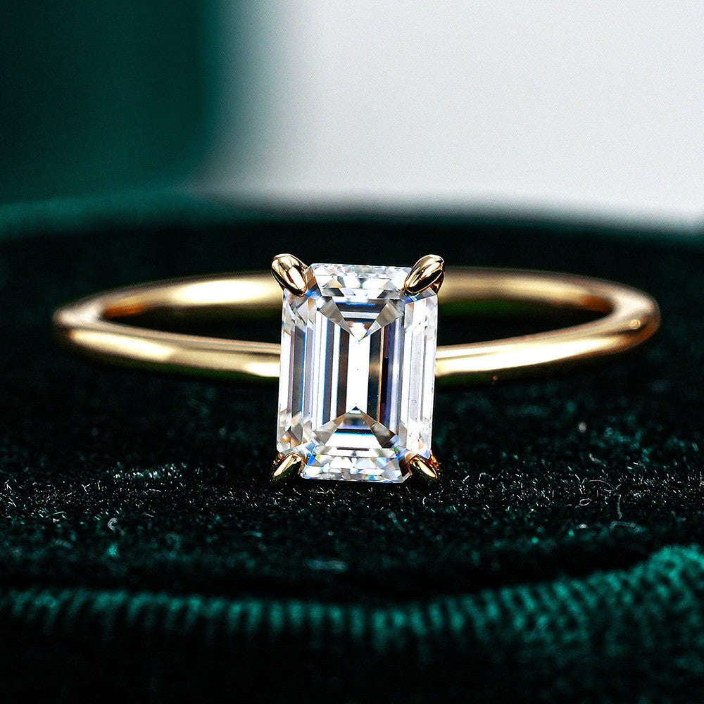 Liesel Emerald Cut Solitaire Ring, view 2