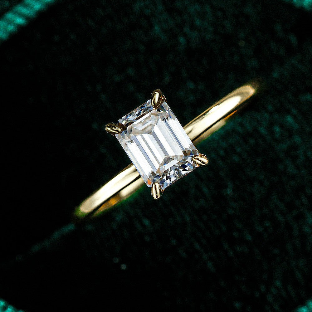 Liesel Emerald Cut Solitaire Ring, view 3