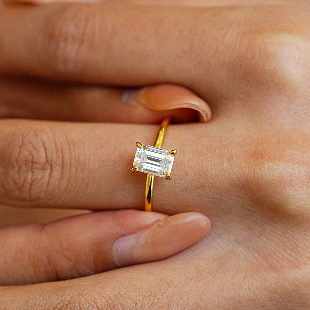 Liesel Emerald Cut Solitaire Ring, view 4