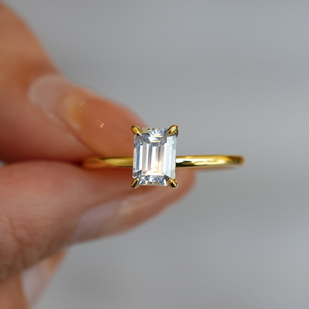 Liesel Emerald Cut Solitaire Ring, view 5