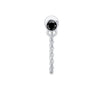 Single Louise bezel chain stud earring with black moissanite, sold individually