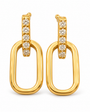 Mathilde Pave Link Drop Earrings in gold, pair