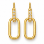 Mathilde Pave Link Drop Earrings in gold, front view