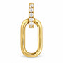 Mathilde Pave Link Drop Earring in gold, close up