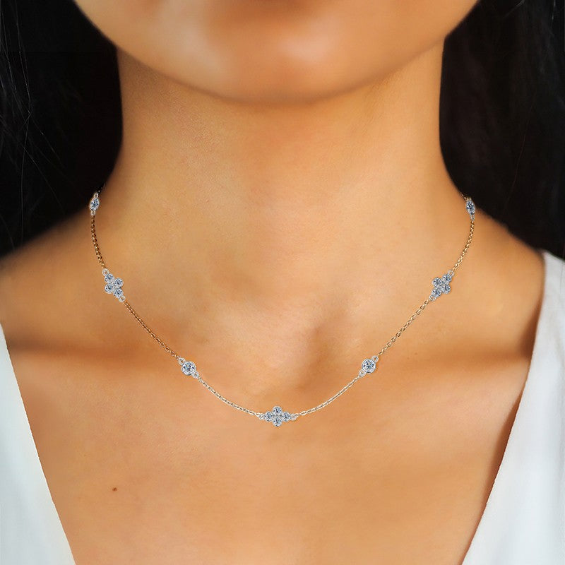 Monique Clover Station Necklace, view 6