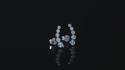 Zélie 5 Stone Bezel Set Moissanite Stud Earrings