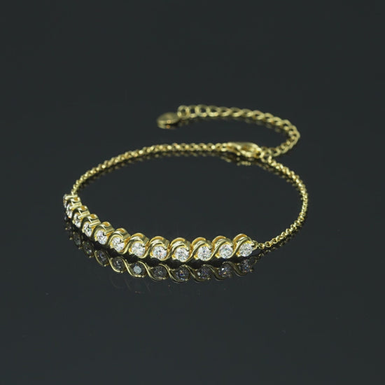 Prism & Pearl & Stone 3mm Adjustable Chain Bracelet dimension Video