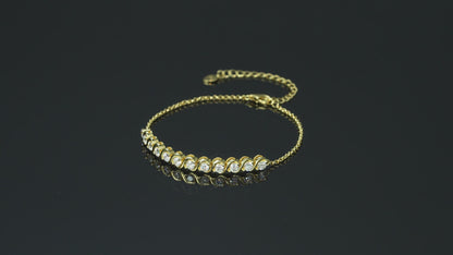 Prism & Pearl & Stone 3mm Adjustable Chain Bracelet dimension Video