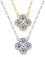 Quatre Clover Station Necklace in platinum-finish sterling silver with moissanite