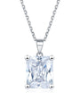 Radiant Solitaire Pendant 2 CT in platinum-finish sterling silver with moissanite