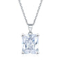 Radiant Solitaire Pendant 2 CT in platinum-finish sterling silver with moissanite