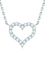 Étoile Pavé Heart Necklace in platinum-finish sterling silver with moissanite